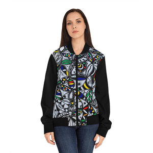 Orisun VI da donna giacca Bomber reversibile in pelle di pecora leggera con Logo personalizzabile in tinta unita - Product Image 3
