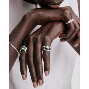 Bold <b>Statement</b> 18K Gold Plated Brass <b>Ring</b> Fashionable Hip-Hop Style with Geometric Design Trendy Inlay Setting - Product Image 1