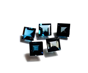 Véritable Topaze Bleue de Londres Pierre précieuse de 6mm de forme carrée à facettes Topaze Bleue de Londres Gemmes au prix de gros d'usine - Product Image 6