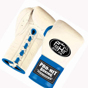 Guantes de cuero de perforación de PU con logotipo personalizable profesional Guantes de boxeo deportivos con cierre de cordones con características de competencia - Product Image 3