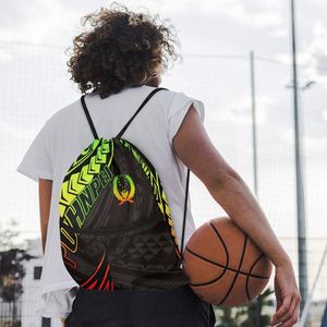 Dropshipping Sac à dos personnalisé PVC imperméable sans BPA avec cordon de serrage Polynésie Hawaii Islands Printing External Zipper Layer Gym - Product Image 3