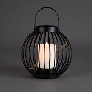 Luz de té de alambre de Metal negro moderno, soporte para velas, linterna, estilo único, decoración navideña para el hogar para interiores y exteriores - Product Image 4