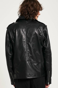Chaqueta de Motociclista de Cuero Genuino para Hombre, Estilo Urbano, Ecológica, Transpirable, Gruesa y Abrigada para Invierno - Product Image 2