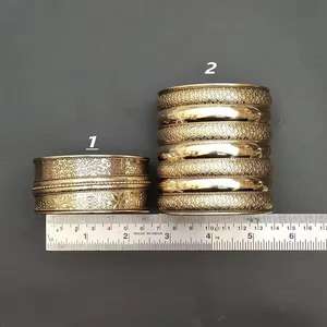 Brazalete de Metal Hecho a Mano Chapado en Oro Antiguo Tradicional Moderno Dorado, Joyería de Moda - Product Image 5