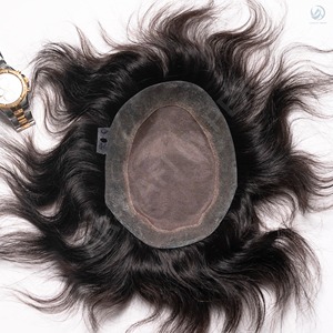 8x6 pour les cheveux Monofilament de base Patch/Toupee pour hommes Colle/Clip dans les cheveux Remy Texture de cheveux indiens Droite PU Technique Bordure - Product Image 2