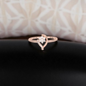 Juego de puntas de diamante de corte redondo de moissanita de 0,09 quilates, anillo de compromiso pequeño elegante hecho en plata para ella - Product Image 6