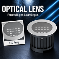 Lumière LED souterraine multi-puces 48W avec dissipateur thermique en aluminium côtelé, faisceau large, lampe encastrée pour l'éclairage des portiques de centres de conférence