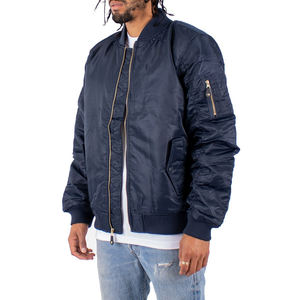 2024 Men's <b>Slim</b> Fit Lightweight Bomber Jacket Full Zip Winter <b>Coat</b> with <b>Stand</b> Collar Customizable Design and Thin Thickness - Product Image 3