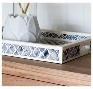 Plateau de service populaire avec un design élégant fait à la main avec nacre pour la cuisine, les aliments, les hôtels et les plateaux de décoration de tous les jours - Product Image 5