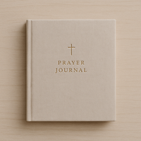 LABON Journal de Prière Minimaliste en Faux Cuir Carnet Carré avec Croix Dorée, Étude Biblique et Croissance Spirituelle, Dévotion Quotidienne