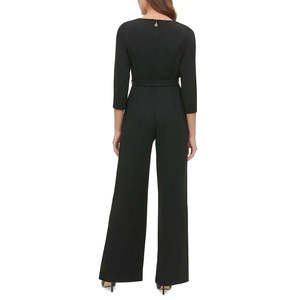 Tuta intera da donna Tommy Hilfiger a vita alta con scollo a occhielli, taglie forti, nera con stampa fantasia, ODM, per fitness, Collezione Autunno 14 - Product Image 2