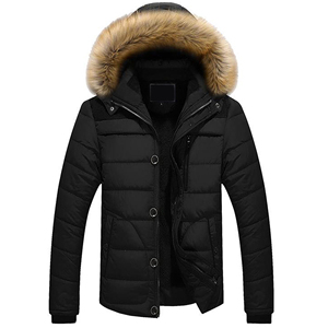 Veste Parka de haute qualité fausse fourrure rembourrée matelassée à capuche amovible respirante vestes Parka longues pour hommes - Product Image 4