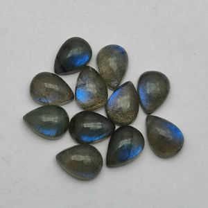 Labradorita natural 10x7mm Cabujón de pera 2,2 Cts Parte posterior plana Fabricación de joyas de piedras preciosas sueltas de alta calidad Fabricante mayorista - Product Image 3