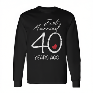 T-shirt à manches longues personnalisable pour 40e anniversaire de mariage - Cadeau promotionnel - Product Image 2