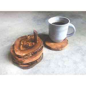 Custom Logo Wooden <b>Coasters</b> Walnut Sheesham Handcrafted High Quality Exporter from India - Product Image 2