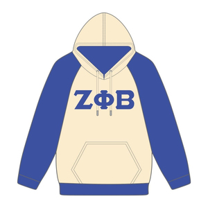 Zeta Phi Beta Neutral Body Blue Raglan Sleeves Pullover Sudadera con capucha Greek Sorority Apparel Custom Divine Nine HBCU Life Clothing - Product Image 2
