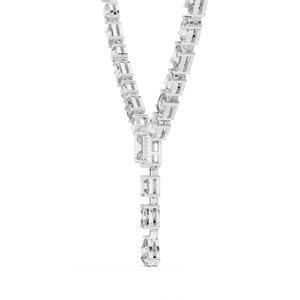 Collier de luxe pour femme en argent 925 avec diamants de laboratoire certifiés IGI, formes ovale, carrée, coussin et poire, pour fêtes et cadeaux - Product Image 3