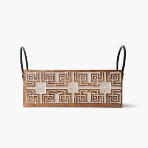 Gran oferta, organizador Caddy de madera, mango de Metal con divisores resistentes para cubiertos, restaurante, fiesta, cubiertos, organizador de mesa - Product Image 1