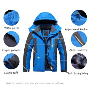 Waterproof Windproof Mens Winter <b>Ski</b> Jacket Fleece Lined Thermal Hooded Outdoor Snow Coat for Snowboarding and Hiking Mountain - Product Image 2