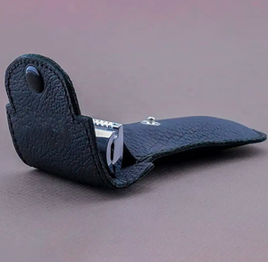 ANAAIF Rasoir de sécurité réutilisable pour hommes Manche noir tranchant avec couverture en cuir Usage personnel Poudre Forme - Product Image 5