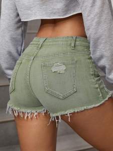 Stylish <b>Women</b> Denim Shorts High Waist Super Distressed and Custom Stone Washed <b>Women</b> Denim Shorts <b>for</b> Casual Wear - Product Image 6
