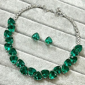 Red Garnet and Emerald Gemstone Handmade Necklace Garnet Jewelry Handmade Jewelry Garnet Necklace Gifts for Her Occasion Gifts - Product Image 2