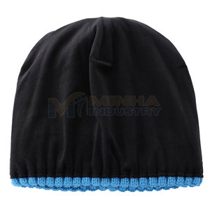 Prix de gros, logo personnalisé, bonnets en jacquard, bonnets en coton pour hommes, bonnets respirants - Product Image 4