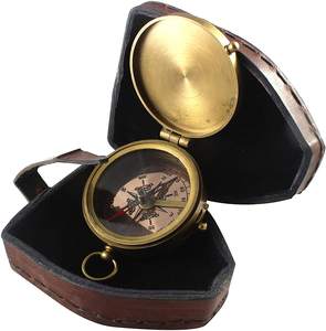 Brújula Antigua con Frase |   Brújula Magnética Náutica Funcional Vintage de Latón con Estuche de Cuero, Suministro Personalizado OEM/ODM - Product Image 6