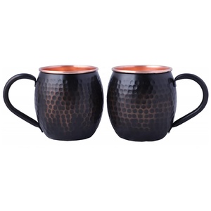 แก้วมอสโกมิวล์ทรงค้อนพร้อมขอบทองแดงชุด2ชิ้นแก้วดีไซน์หรูหราเหมาะสำหรับบ้านและบาร์ - Product Image 3