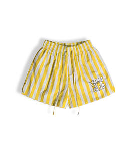 Short de plage à rayures pastel pour hommes femmes tissu en coton respirant avec broderie imprimée Style Streetwear fabriqué au Vietnam - Product Image 1