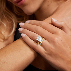 Elegant Shape Moissanite Eternity <b>Ring</b> <b>925</b> <b>Silver</b> Four Prong Setting Classic Wedding Band for Women Luxury Style for Parties - Product Image 2