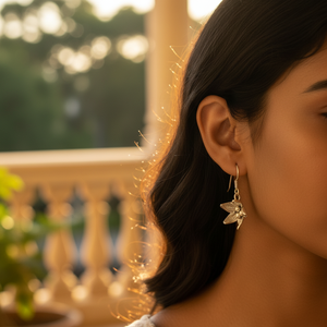 Boucles d'oreilles pendantes vintage en argent sterling 925 avec perle d'eau douce plaquée or 18 carats pour les mariages - Product Image 3