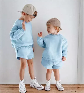 Conjunto de Ropa Infantil Personalizada, Sudadera con Capucha de Forro Polar para Niños y Niñas, Pantalones Cortos, Chándal de Dos Piezas Informal para Invierno - Product Image 4