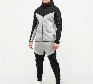 Usine de vêtements de sport logo personnalisé polaire technique en polyester jogging à capuche avec fermeture éclair survêtement de sport pour hommes - Product Image 4