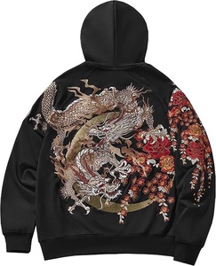 Sudadera con capucha japonesa Premium Phoenix bordada Sudadera con capucha de algodón Sudaderas con capucha gráficas para hombre Sudadera con capucha de anime - Product Image 2