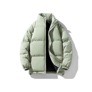 Veste d'hiver de logo personnalisé de haute qualité pour hommes col montant fermeture à glissière Style de rue haut personnalisé bulle hommes vestes - Product Image 4