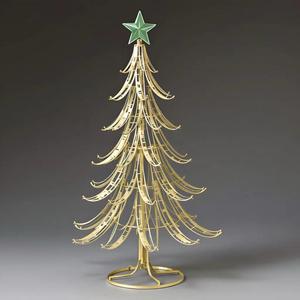 Mini arbres de Noël artificiels personnalisables avec base en bois Décorations de Noël en bois Ornements en bois et métal - Product Image 1