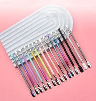 Pousse-cuticules double tête en acier inoxydable avec logo personnalisé, éliminateur de peaux mortes, pour manucure et pédicure, réutilisable, en métal