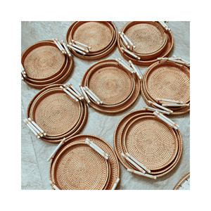 Plato Decorativo de Ratán Natural 99 Gold Data, Adorno Clásico para Mesa, Material de Ratán Natural, Base Duradera para Jarrones, Decoración con Relieve - Product Image 4