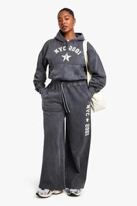 Pantalon large à jambes larges en toile de haute qualité pour femmes, avec logo personnalisé, lavage à l'acide - Product Image 5