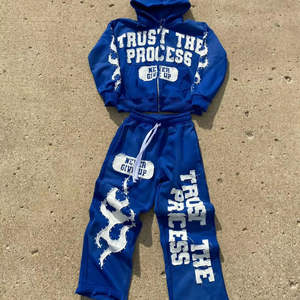 Chándal de Primera Calidad 2026, Transpirable, Personalizado, de Algodón French Terry, con Serigrafía, Estilo Urbano, Lavado Ácido, Cremallera con Pedrería - Product Image 1