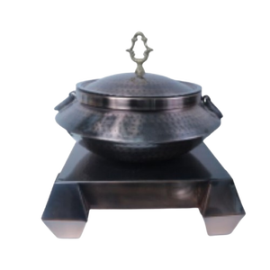 Plato Handi Mughal en Oro Rosa, Elegante Plato de Servir Estilo Indio para Hoteles, Catering y Restaurantes de Lujo - Product Image 1