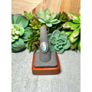 Virgil Chee Golden Hill Turquoise & Platinum Sterling <b>Ring</b> Size 8.75 <b>Statement</b> Boho Style with Vermeil Plating Everyday Wear - Product Image 1