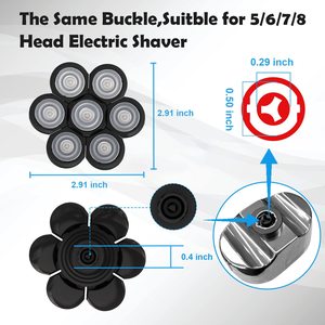 7 cabezales de repuesto para afeitadora eléctrica de doble anillo universal, para uso facial, color negro - Product Image 4