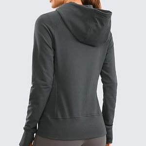 Chaqueta con Capucha de Invierno/Otoño para Mujer, Diseño Personalizado, Color Sólido, Cierre Completo, 100% Algodón, Estilo Urbano - Product Image 6