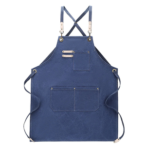 Logotipo personalizado impermeable trabajo cocina lona delantal con bolsillos uniformes para camareros camarera cafés uñas uniforme parrilla - Product Image 1