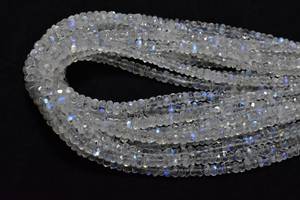 Strands Loose Blue Moonstone Rainbow Roundel Beads Natural White <b>Fire</b> <b>Stone</b> with 3mm and Sizes June Birthstone - Product Image 3