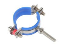 Support de tuyau réglable en acier inoxydable avec coussinet en caoutchouc et base, pince murale flexible pour tuyau en acier inoxydable SS304 SS316L