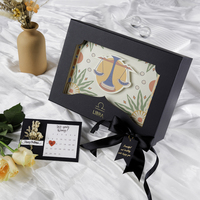Boîte à bijoux de luxe biodégradable artisanale avec logo personnalisé en feuille d'or sur papier artistique 12 signes du zodiaque RTS Premium