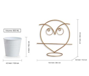 Angry Owl Wall <b>Planter</b> Pot Gold Finished Decorative <b>Hanging</b> Metal <b>Planter</b> for <b>Indoor</b> & Outdoor Garden Use Animal Inspired Design - Product Image 6